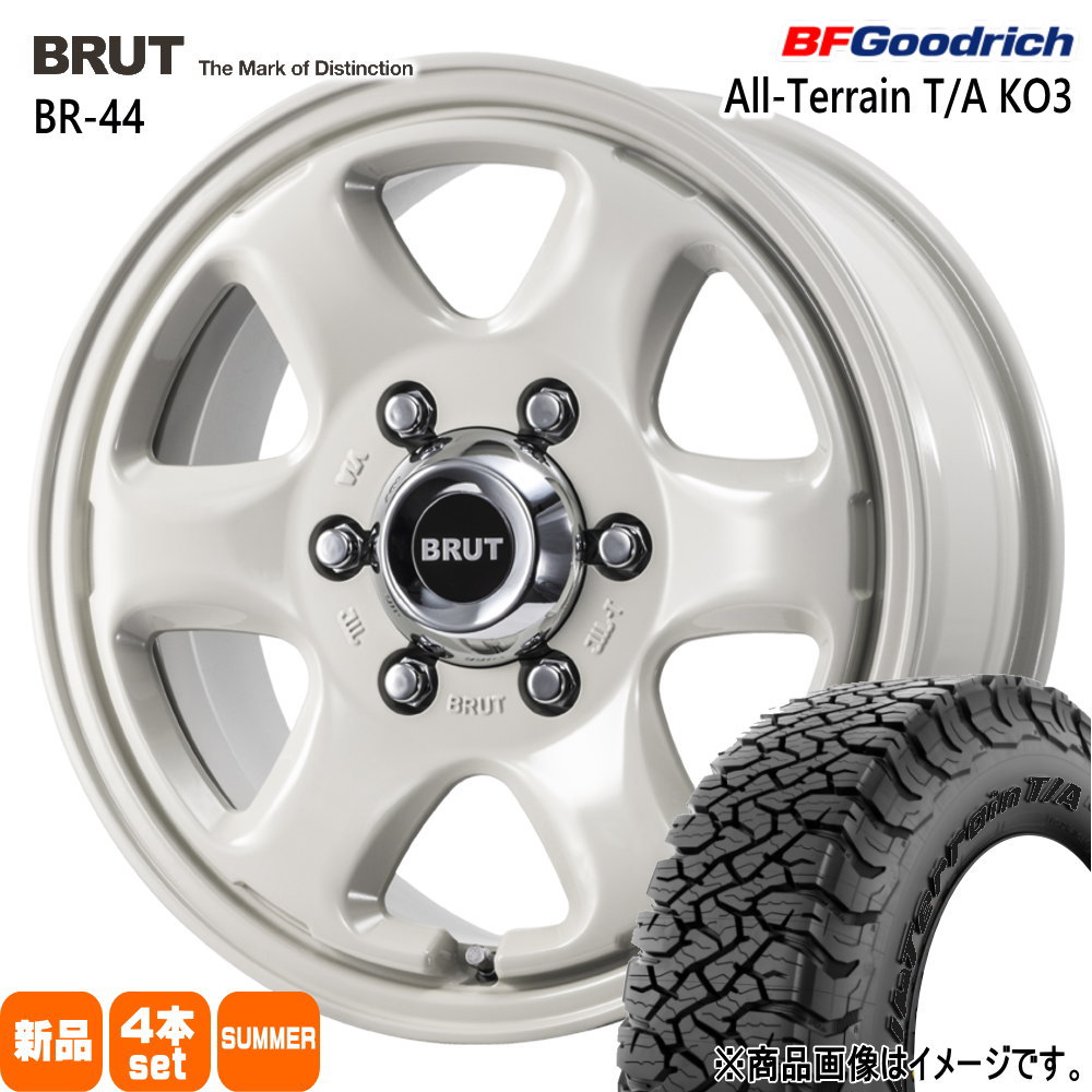 215/65R16 103/100S LT オールテレーン T/A KO3 All-Terrain T/A KO3 BFグッドリッチ BF.Goodrich 新品 夏用 サマータイヤ ホイール 4本セット TRISTAR BRUT BR-44 16×6.5+38 6/139.7|タイヤショップ78