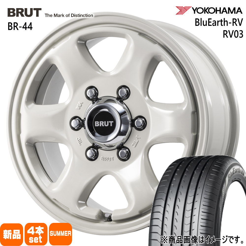 215/65R16 98H ブルーアース RV RV03 BluEarth-RV RV03 ヨコハマ YOKOHAMA 新品 夏用 サマータイヤ ホイール 4本セット TRISTAR BRUT BR-44 16×6.5+38 6/139.7|タイヤショップ78