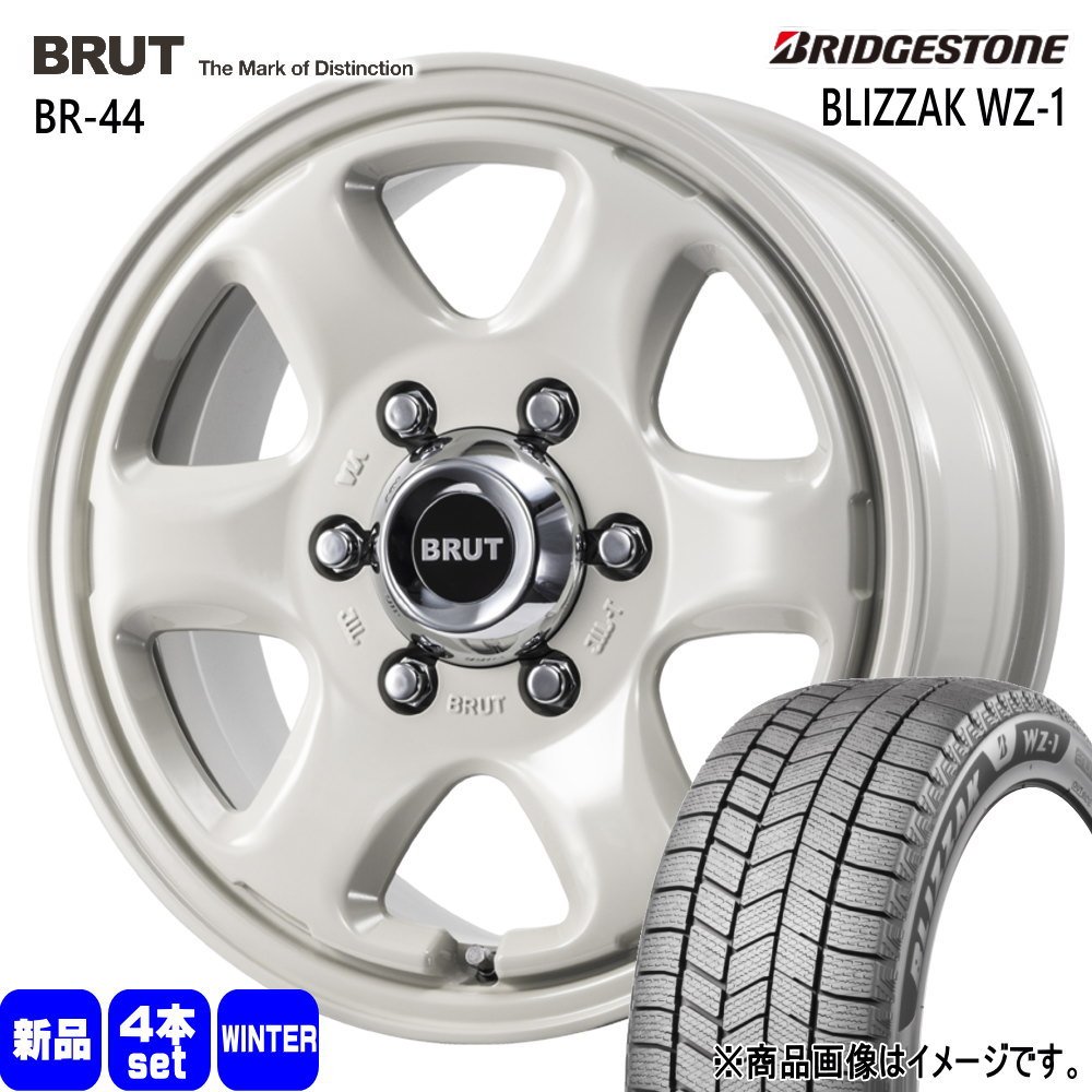 215/65R16 98Q ブリザック WZ1 BLIZZAK WZ-1 ブリヂストン BRIDGESTONE 新品 冬用 スタッドレスタイヤ ホイール 4本セット TRISTAR BRUT BR-44 16×6.5+48 6/139.7|タイヤショップ78
