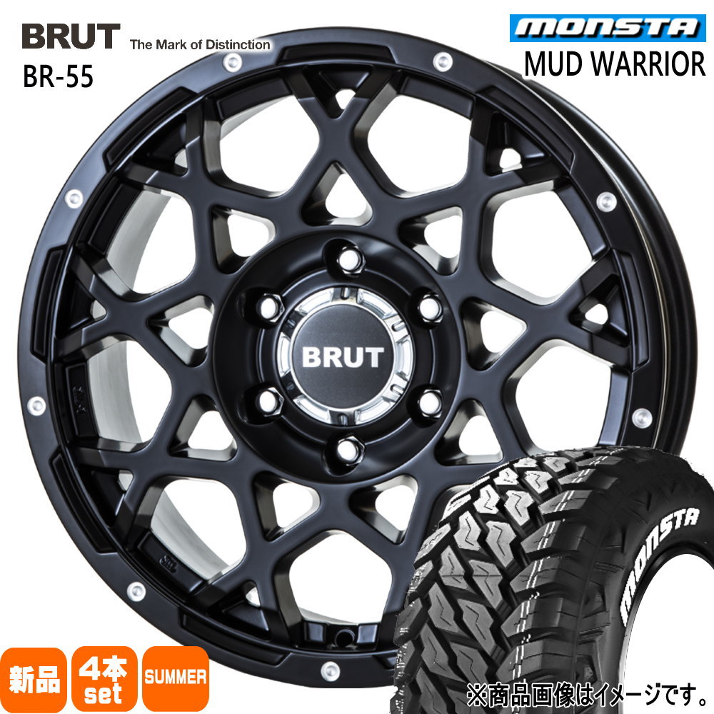 265/60R18 119/116Q マッドウォーリア MUD WARRIOR モンスタ MONSTA 新品 夏用 サマータイヤ ホイール 4本セット TRISTAR BRUT BR-55 18×8.0+20 6/139.7|タイヤショップ78