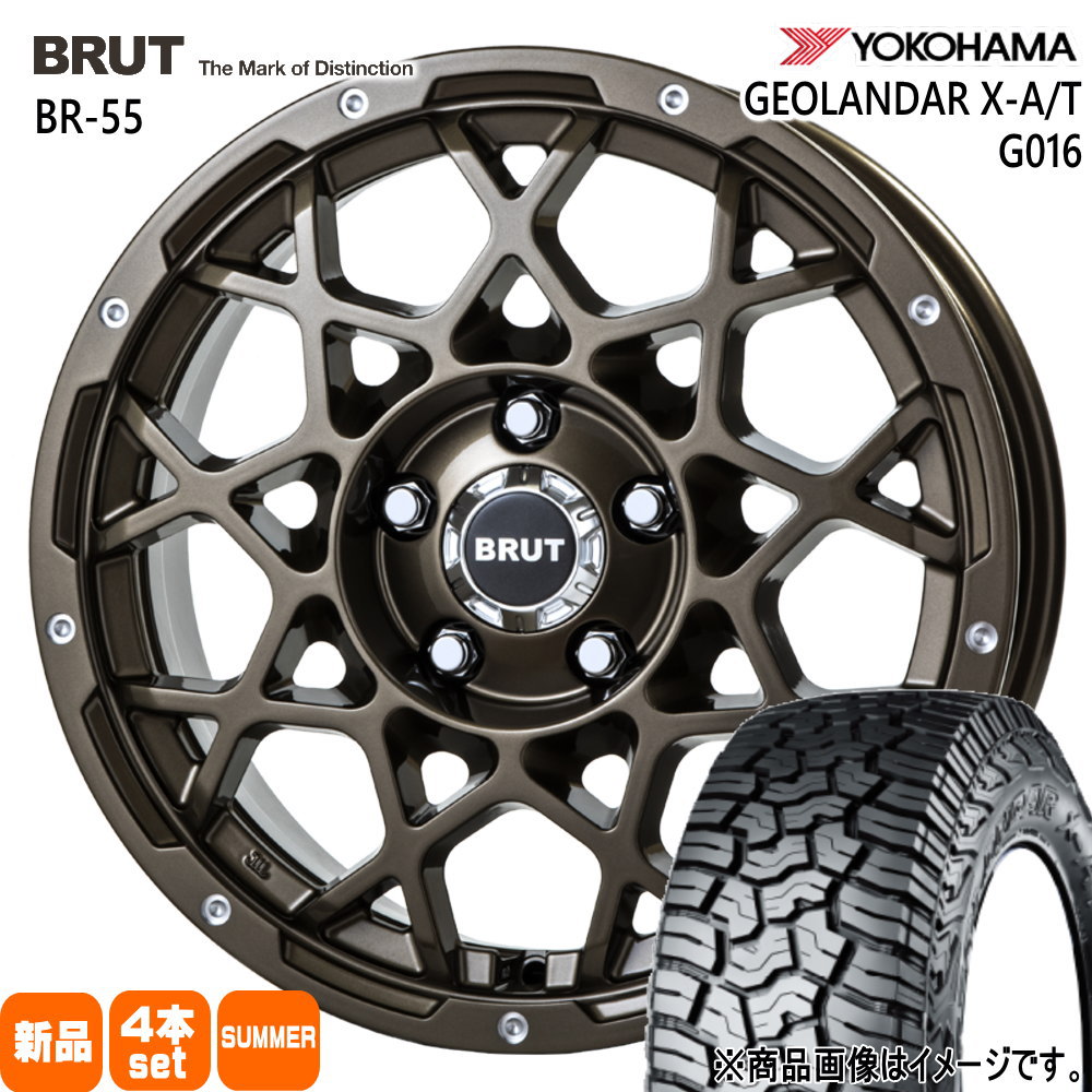 235/70R16 104/101Q LT ジオランダー X-AT G016 GEOLANDAR X-AT G016 ヨコハマ YOKOHAMA 新品 夏用 サマータイヤ ホイール 4本セット TRISTAR BRUT BR-55 16×6.5+35 5/114.3|タイヤショップ78