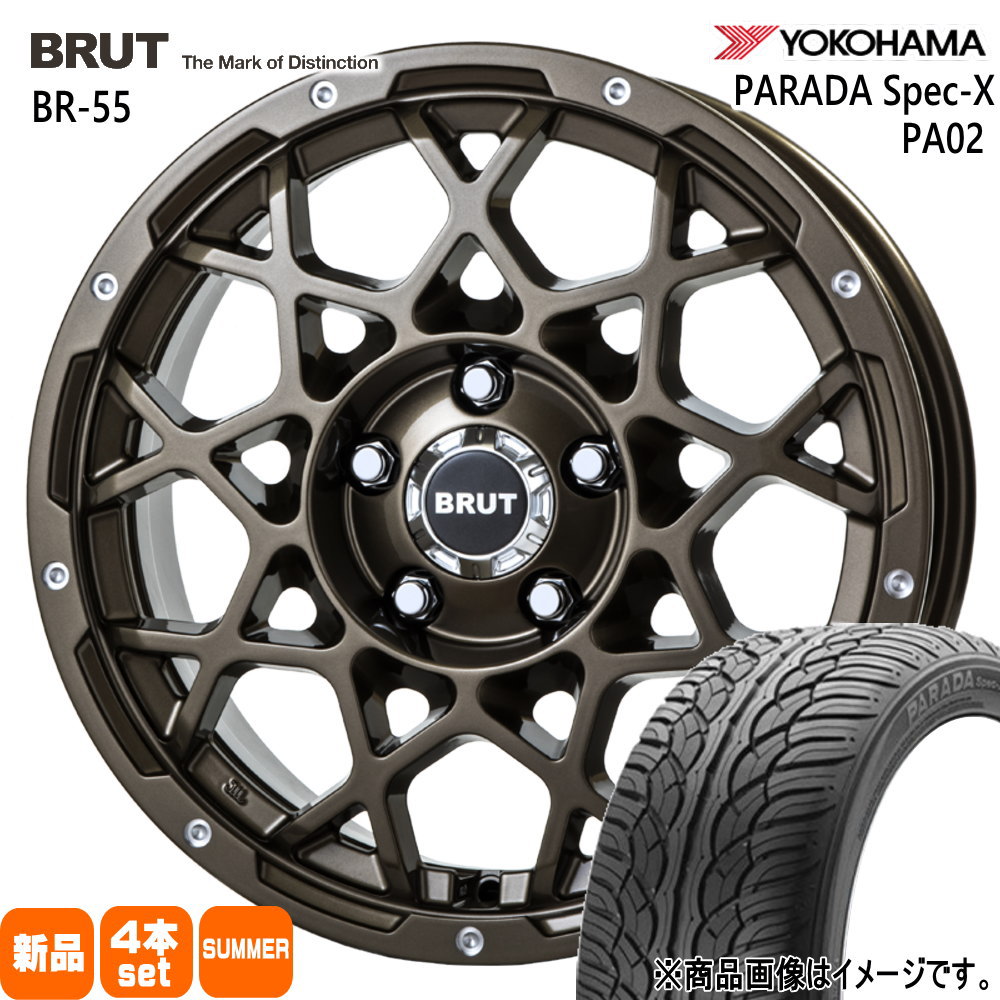 235/60R18 103V パラダ スペックX PA02 PARADA Spec-X PA02 ヨコハマ YOKOHAMA 新品 夏用 サマータイヤ ホイール 4本セット TRISTAR BRUT BR-55 18×8.0+40 5/114.3|タイヤショップ78