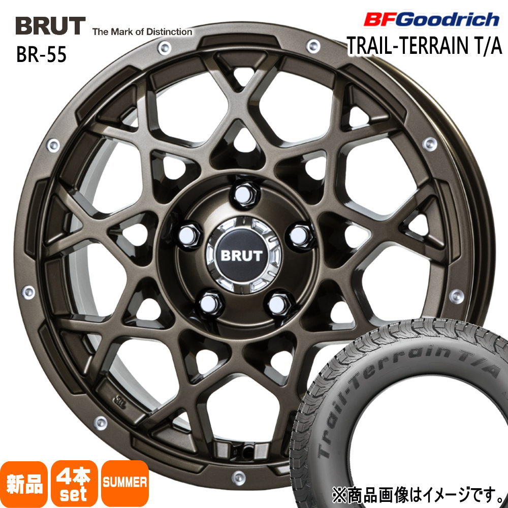 225/55R18 102H XL トレイルテレーン T/A TRAIL-TERRAIN T/A BFグッドリッチ BF.Goodrich 新品 夏用 サマータイヤ ホイール 4本セット TRISTAR BRUT BR-55 18×8.0+40 5/114.3|タイヤショップ78