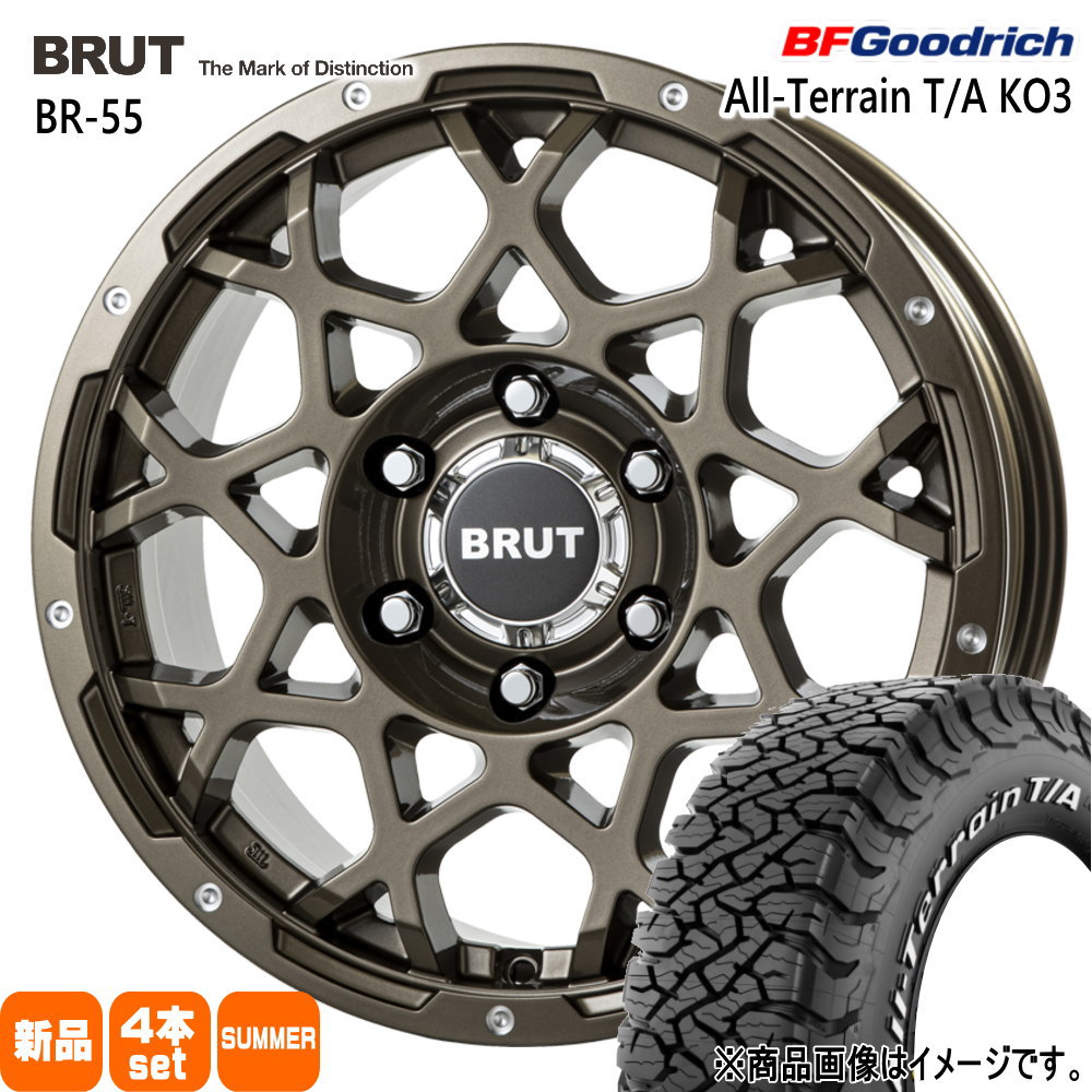 265/65R17 116/113S LRD LT オールテレーン T/A KO3 All-Terrain T/A KO3 BFグッドリッチ BF.Goodrich 新品 夏用 サマータイヤ ホイール 4本セット TRISTAR BRUT BR-55 17&times;7.5+20 6/139.7｜タイヤショップ78