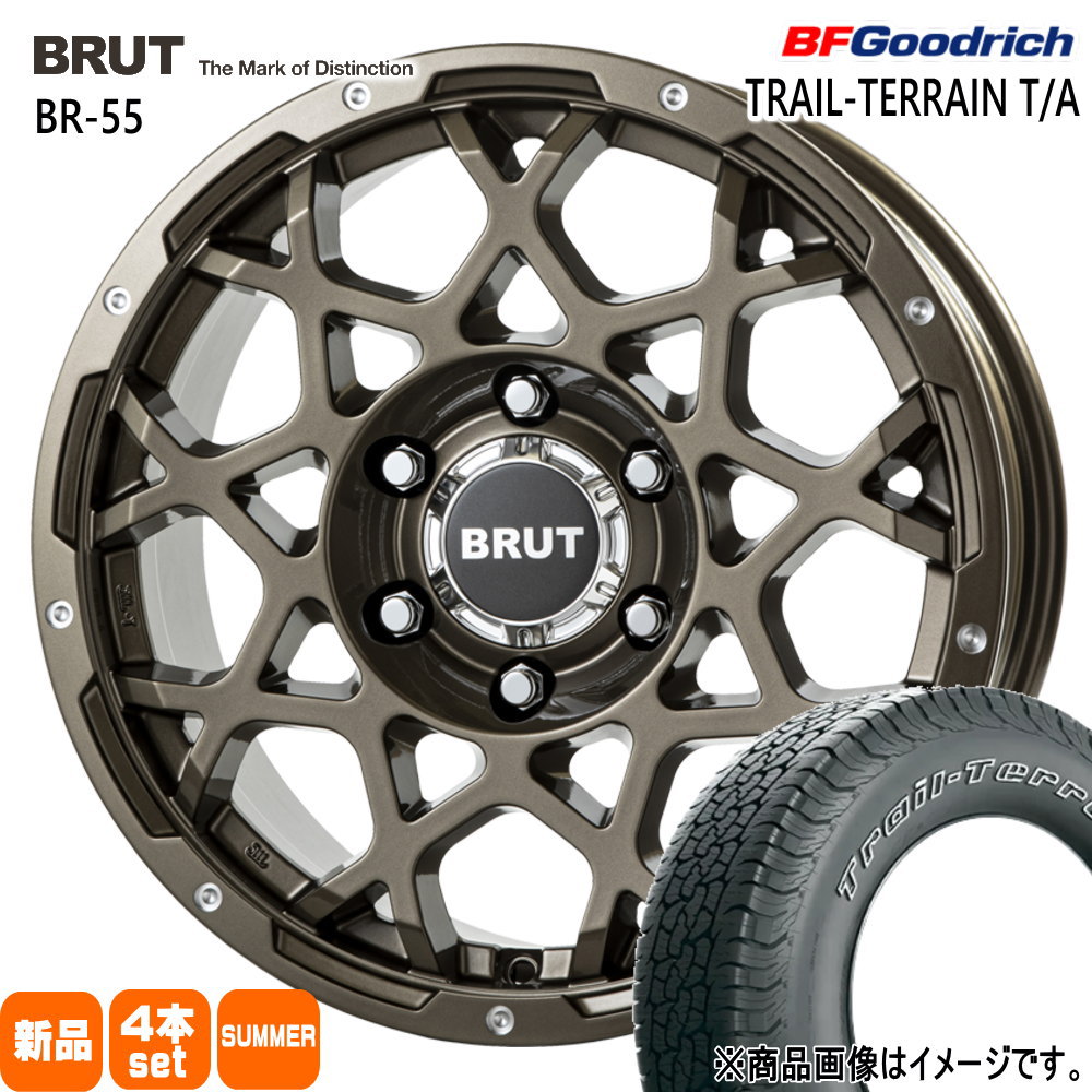 265/65R17 112T トレイルテレーン T/A TRAIL-TERRAIN T/A BFグッドリッチ BF.Goodrich 新品 夏用 サマータイヤ ホイール 4本セット TRISTAR BRUT BR-55 17×7.5+20 6/139.7|タイヤショップ78