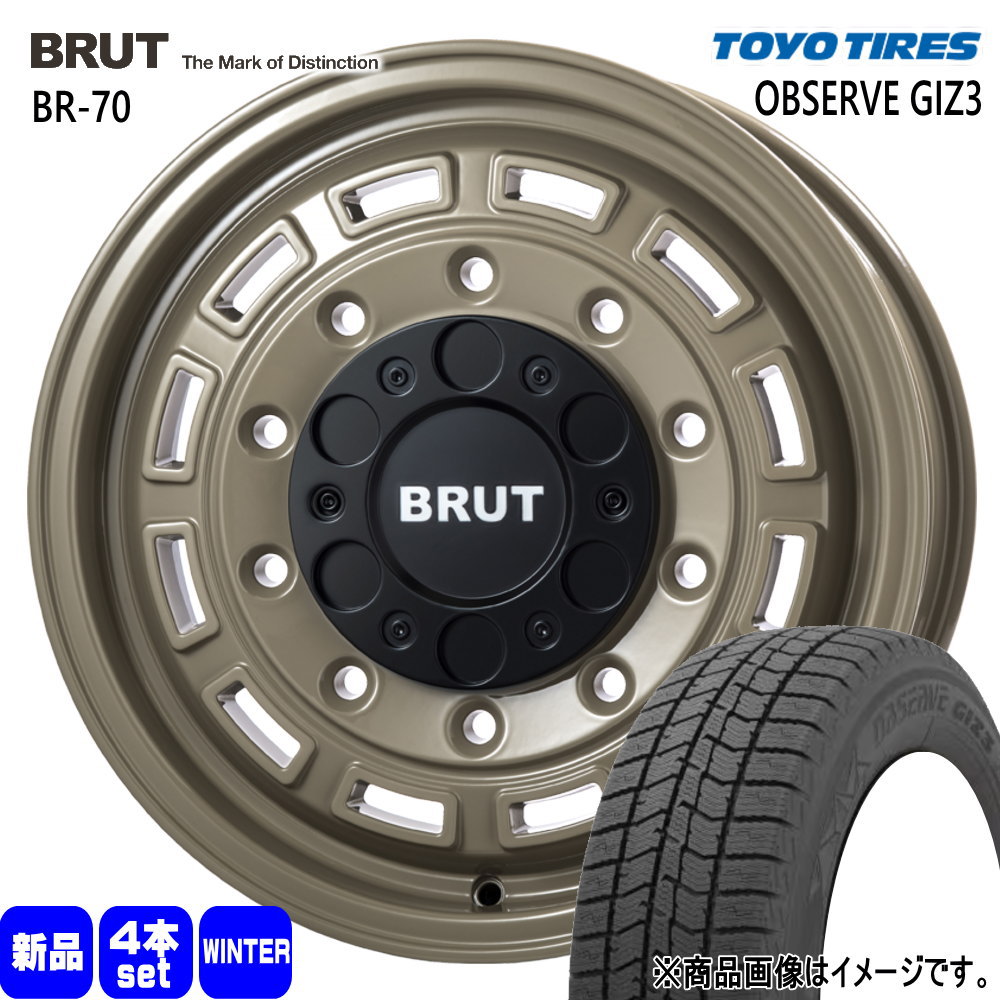 215/65R16 オブザーブ ギズ3 OBSERVE GIZ3 トーヨータイヤ TOYOTIRES 新品 冬用 スタッドレスタイヤ ホイール 4本セット TRISTAR BRUT BR-70 16×6.5+38 6/139.7|タイヤショップ78