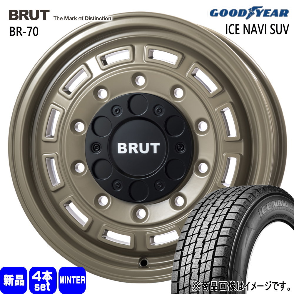 215/65R16 98Q アイスナビ SUV ICE NAVI SUV グッドイヤー GOODYEAR 新品 冬用 スタッドレスタイヤ ホイール 4本セット TRISTAR BRUT BR-70 16&times;6.5+38 6/139.7｜タイヤショップ78 101,090円