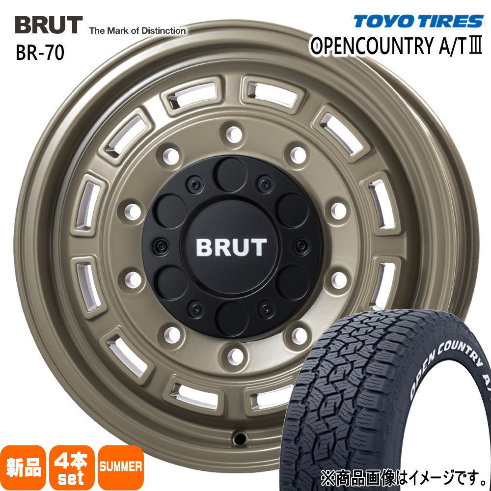 215/70R16 100T オープンカントリー AT3 OPENCOUNTRY A/T3 トーヨータイヤ TOYOTIRES 新品 夏用 サマータイヤ ホイール 4本セット TRISTAR BRUT BR-70 16&times;6.5+38 6/139.7｜タイヤショップ78