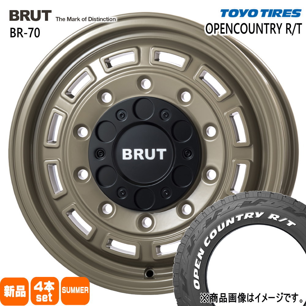 215/65R16 109/107Q LT オープンカントリー RT OPENCOUNTRY R/T トーヨータイヤ TOYOTIRES 新品 夏用 サマータイヤ ホイール 4本セット TRISTAR BRUT BR-70 16&times;6.5+38 6/139.7｜タイヤショップ78