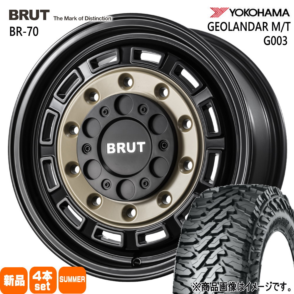 215/70R16 100/97Q LT ジオランダー MT G003 GEOLANDAR M/T G003 ヨコハマ YOKOHAMA 新品 夏用 サマータイヤ ホイール 4本セット TRISTAR BRUT BR-70 16×6.5+38 6/139.7|タイヤショップ78