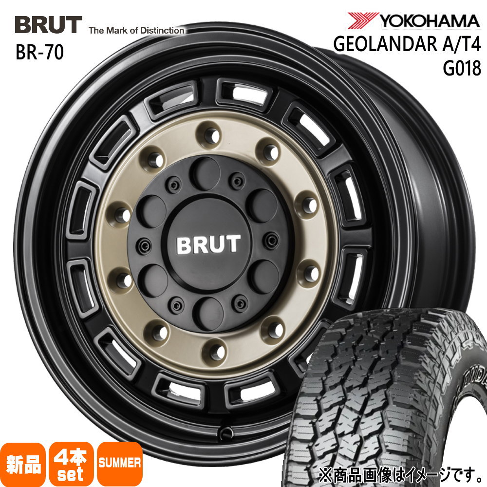 215/70R16 100H ジオランダー AT4 G018 GEOLANDAR A/T4 G018 ヨコハマ YOKOHAMA 新品 夏用 サマータイヤ ホイール 4本セット TRISTAR BRUT BR-70 16×6.5+38 6/139.7|タイヤショップ78