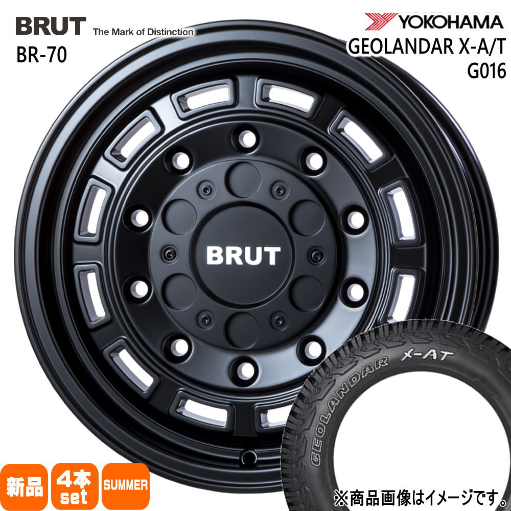 225/75R16 103/100Q LT ジオランダー X-AT G016 GEOLANDAR X-AT G016 ヨコハマ YOKOHAMA 新品 夏用 サマータイヤ ホイール 4本セット TRISTAR BRUT BR-70 16×6.5+20 5/114.3|タイヤショップ78