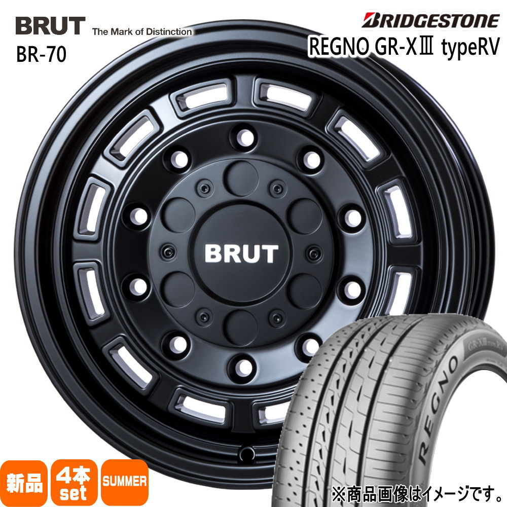 225/60R17 99H レグノ GRX3 タイプRV REGNO GR-X3 type RV ブリヂストン BRIDGESTONE 新品 夏用 サマータイヤ ホイール 4本セット TRISTAR BRUT BR-70 17×7.5+40 5/114.3|タイヤショップ78