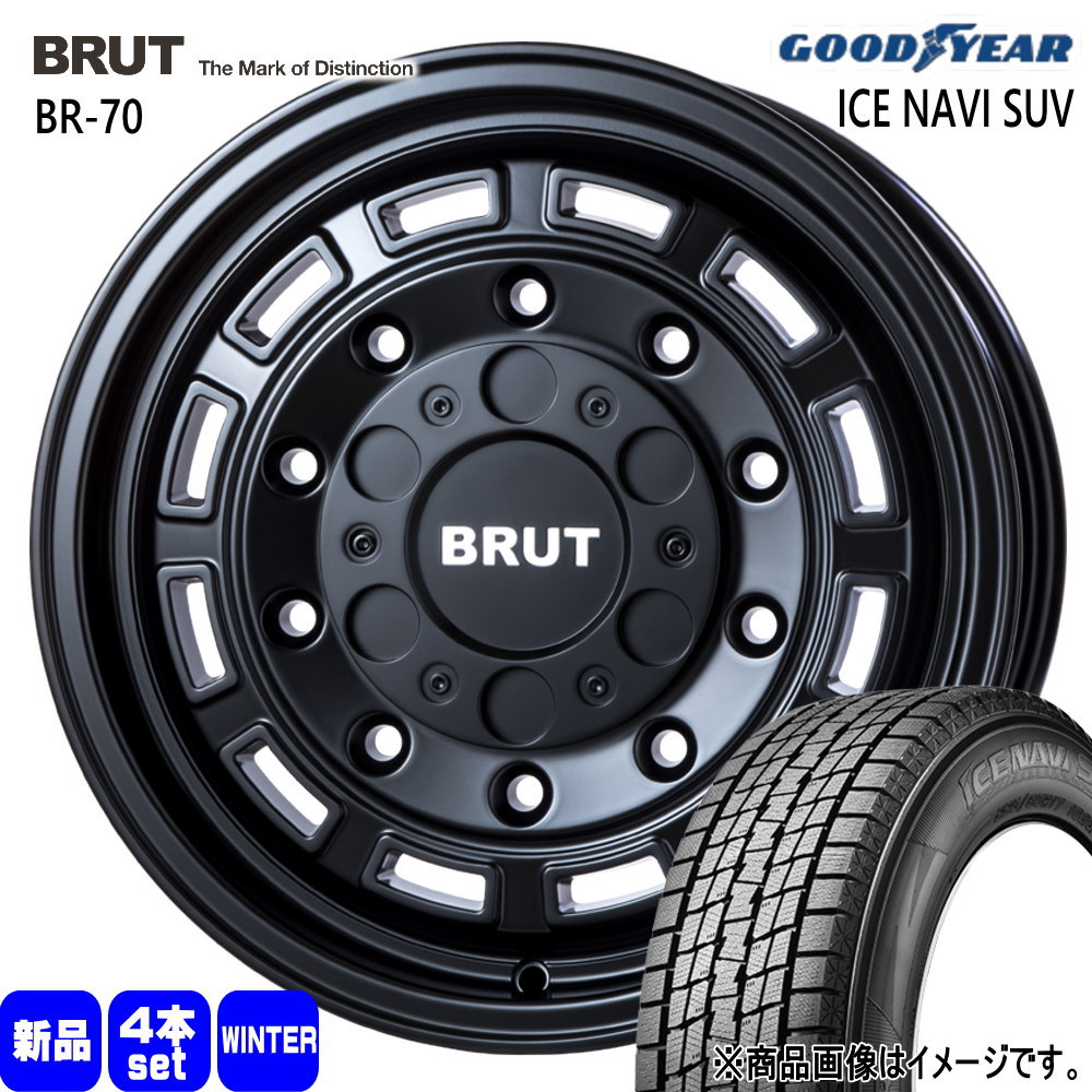 215/65R16 98Q アイスナビ SUV ICE NAVI SUV グッドイヤー GOODYEAR 新品 冬用 スタッドレスタイヤ ホイール 4本セット TRISTAR BRUT BR-70 16&times;6.5+30 5/100｜タイヤショップ78