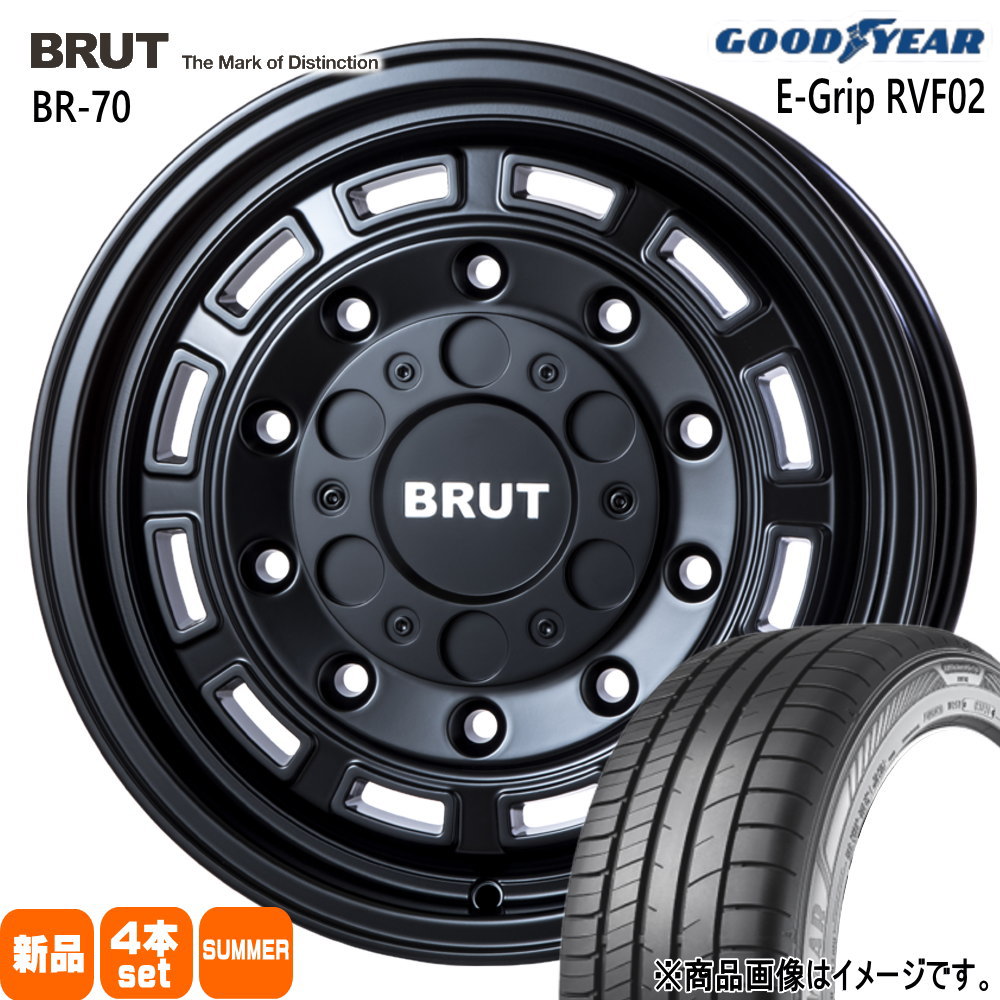 215/60R17 100H エフィシェントグリップ RVF02 EfficentGrip RVF02 グッドイヤー GOODYEAR 新品 夏用 サマータイヤ ホイール 4本セット TRISTAR BRUT BR-70 17×7.5+48 5/114.3|タイヤショップ78