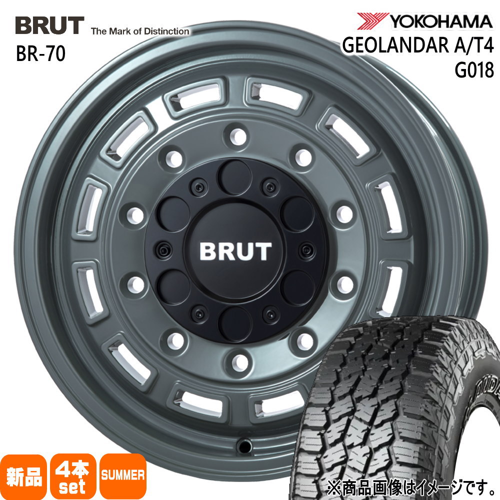 215/70R16 100H ジオランダー AT4 G018 GEOLANDAR A/T4 G018 ヨコハマ YOKOHAMA 新品 夏用 サマータイヤ ホイール 4本セット TRISTAR BRUT BR-70 16&times;6.5+38 6/139.7｜タイヤショップ78