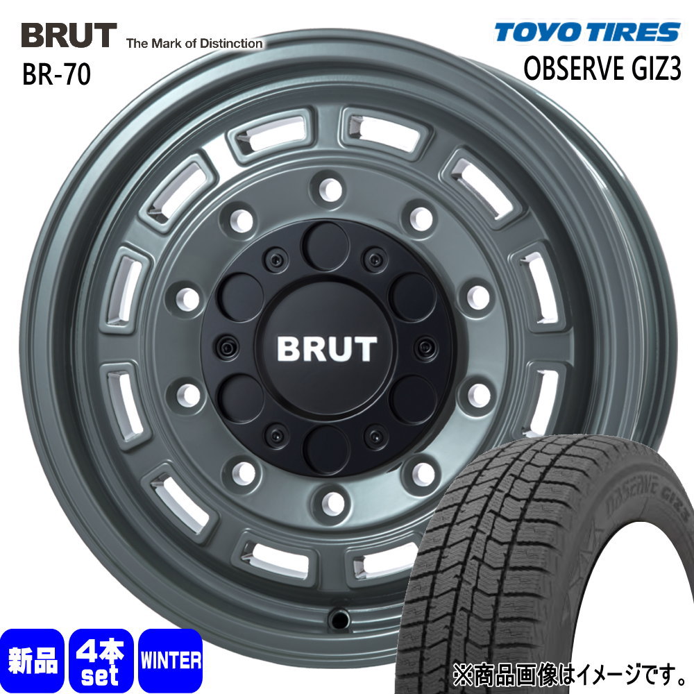 215/65R16 オブザーブ ギズ3 OBSERVE GIZ3 トーヨータイヤ TOYOTIRES 新品 冬用 スタッドレスタイヤ ホイール 4本セット TRISTAR BRUT BR-70 16×6.5+38 6/139.7|タイヤショップ78