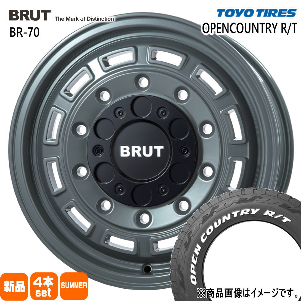 215/65R16 109/107Q LT オープンカントリー RT OPENCOUNTRY R/T トーヨータイヤ TOYOTIRES 新品 夏用 サマータイヤ ホイール 4本セット TRISTAR BRUT BR-70 16&times;6.5+38 6/139.7｜タイヤショップ78