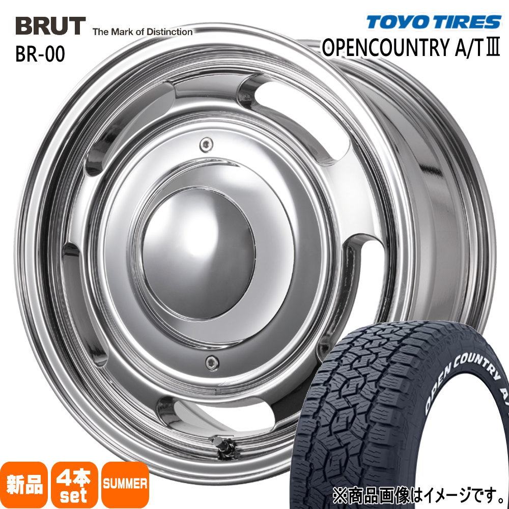 215/65R16 109/107R LT オープンカントリー AT3 OPENCOUNTRY A/T3 トーヨータイヤ TOYOTIRES 新品 夏用 サマータイヤ ホイール 4本セット TRISTAR BRUT BR-00 16&times;6.5+38 6/139.7｜タイヤショップ78