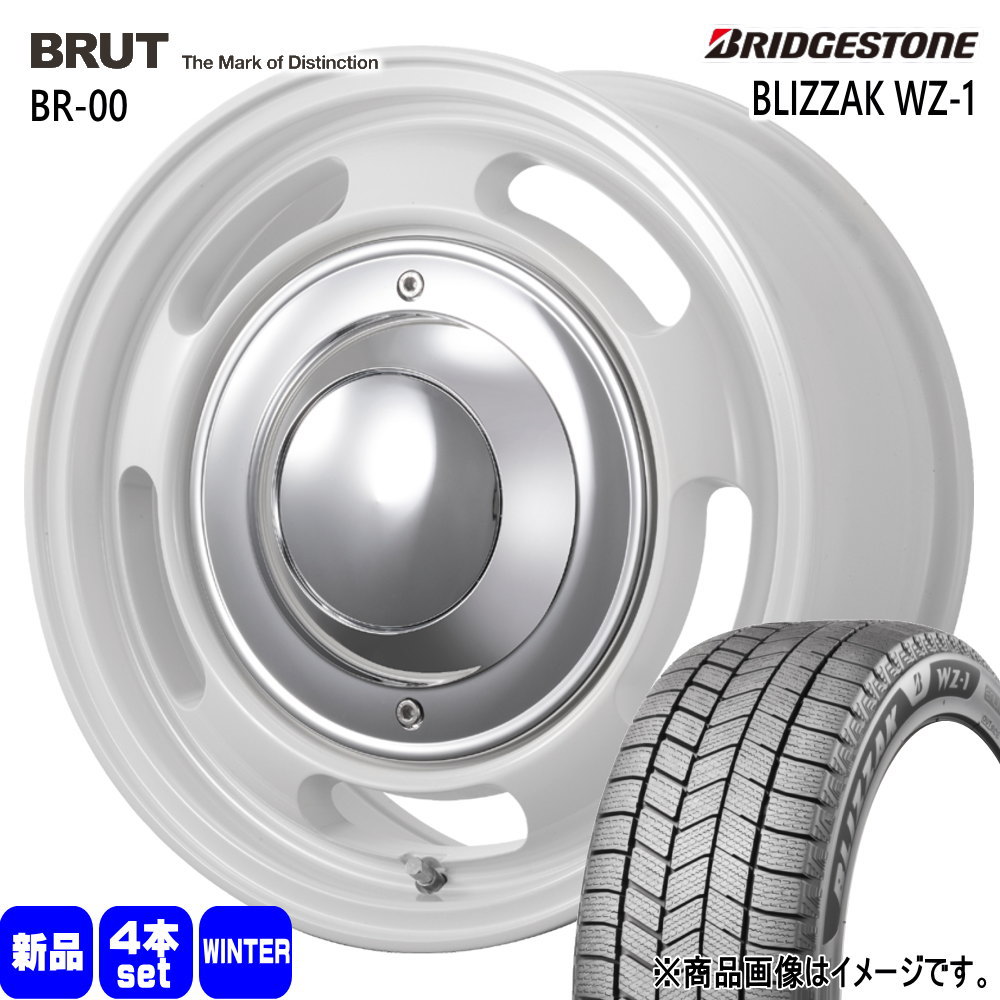 215/65R16 98Q ブリザック WZ1 BLIZZAK WZ-1 ブリヂストン BRIDGESTONE 新品 冬用 スタッドレスタイヤ ホイール 4本セット TRISTAR BRUT BR-00 16&times;6.5+38 6/139.7｜タイヤショップ78