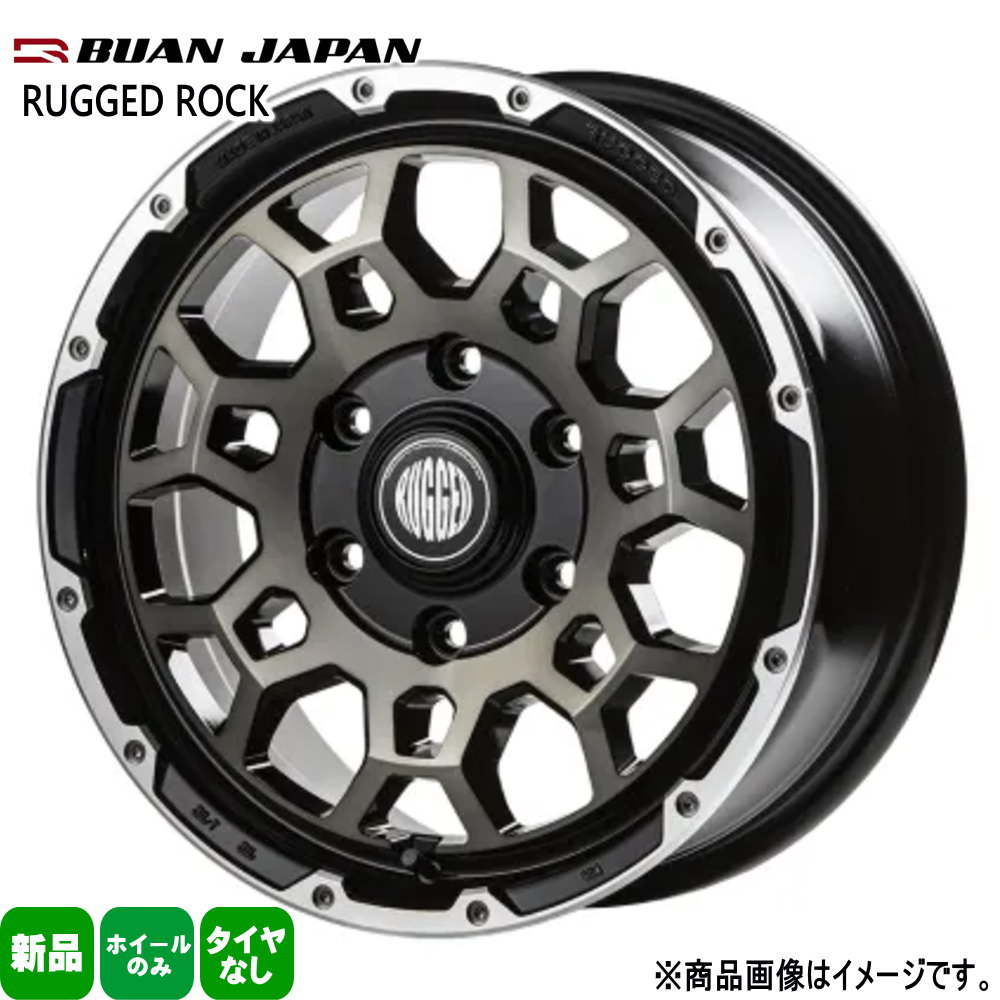 法人配送 4本セット 16&times;6.5J+38 6/139.7 BUAN JAPAN RUGGED ROCK ラギッドロック 新品 16インチ ホイールのみ 4本セット 200系 ハイエース｜タイヤショップ78