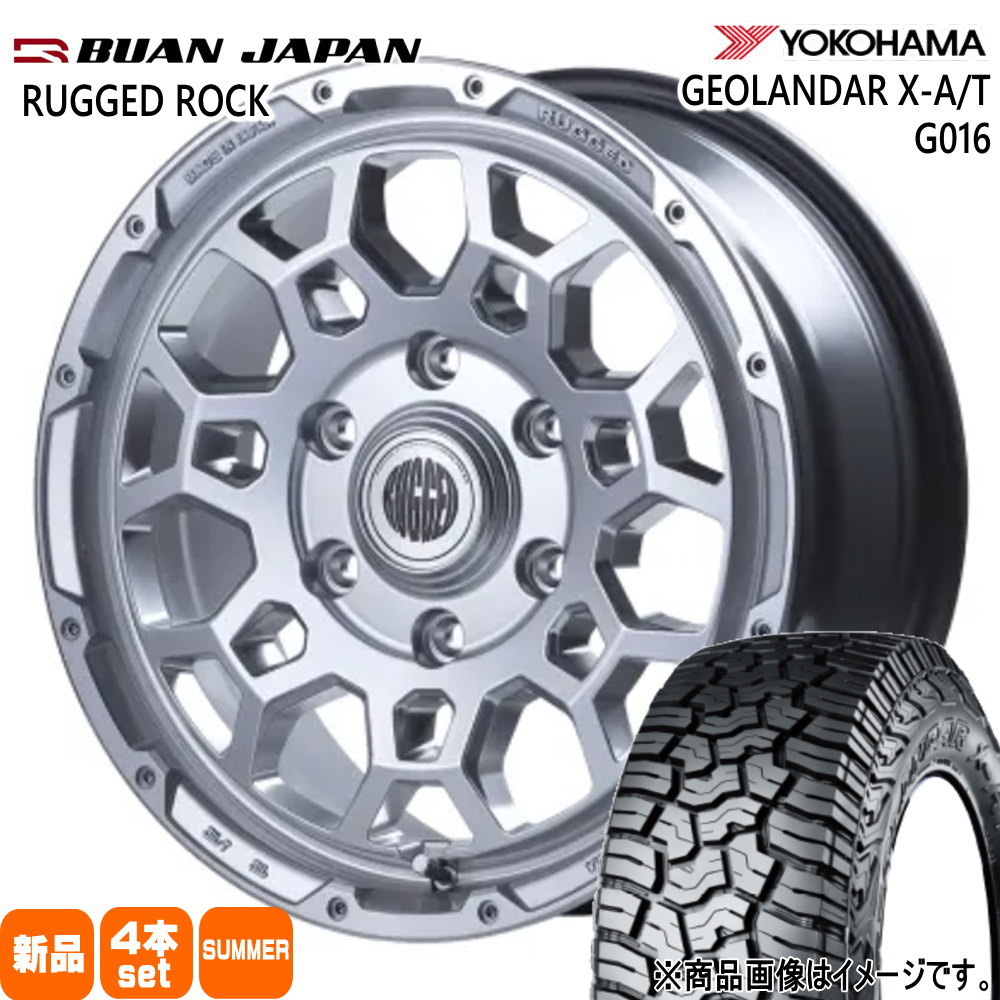 215/70R16 100/97Q LT ジオランダー X-AT G016 GEOLANDAR X-AT G016 ヨコハマ YOKOHAMA 新品 夏用 サマータイヤ ホイール 4本セット BUAN JAPAN RUGGED ROCK 16&times;6.5+38 6/139.7｜タイヤショップ78