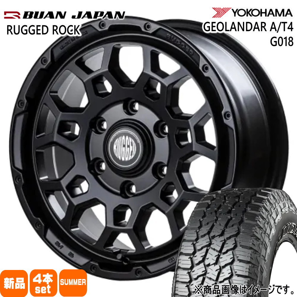 215/70R16 100H ジオランダー AT4 G018 GEOLANDAR A/T4 G018 ヨコハマ YOKOHAMA 新品 夏用 サマータイヤ ホイール 4本セット BUAN JAPAN RUGGED ROCK 16&times;6.5+38 6/139.7｜タイヤショップ78 119,020円