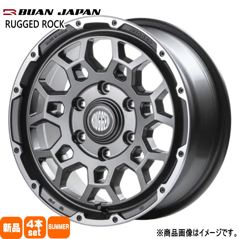 215/65R16 銘柄指定不可 輸入タイヤ 輸入タイヤ 輸入タイヤ 新品 夏用 サマータイヤ ホイール 4本セット BUAN JAPAN RUGGED ROCK 16&times;6.5+38 6/139.7｜タイヤショップ78