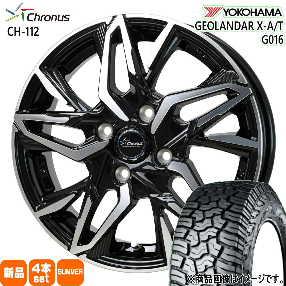 185/60R16 86H ジオランダー X-AT G016 GEOLANDAR X-AT G016 ヨコハマ YOKOHAMA 新品 夏用 サマータイヤ ホイール 4本セット HOT STUFF CORPORATION Chronus CH-112 16×6.0+45 4/100 16インチ|タイヤショップ78