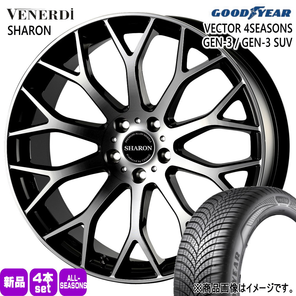 225/60R18 104W XL ベクター 4シーズン GEN3 SUV VECTOR 4SEASONS GEN-3 SUV グッドイヤー GOODYEAR 新品 夏冬兼用 オールシーズンタイヤ ホイール 4本セット COSMIC VENERDI SHARON 18×8.0+42 5/114.3|タイヤショップ78