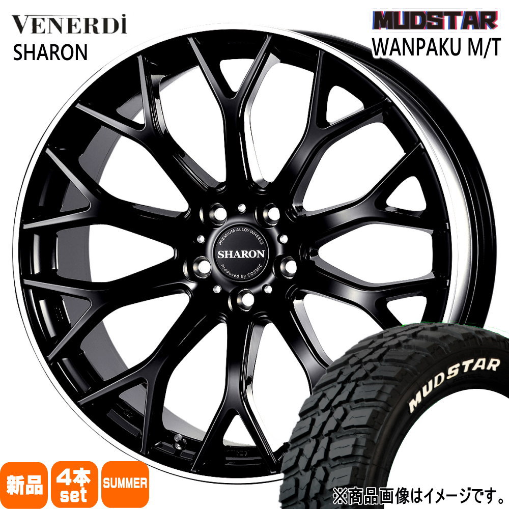 235/50R18 101S ワンパク MT WANPAKU MT マッドスター MUDSTAR 新品 夏用 サマータイヤ ホイール 4本セット COSMIC VENERDI SHARON 18&times;7.5+38 5/114.3｜タイヤショップ78 109,808円