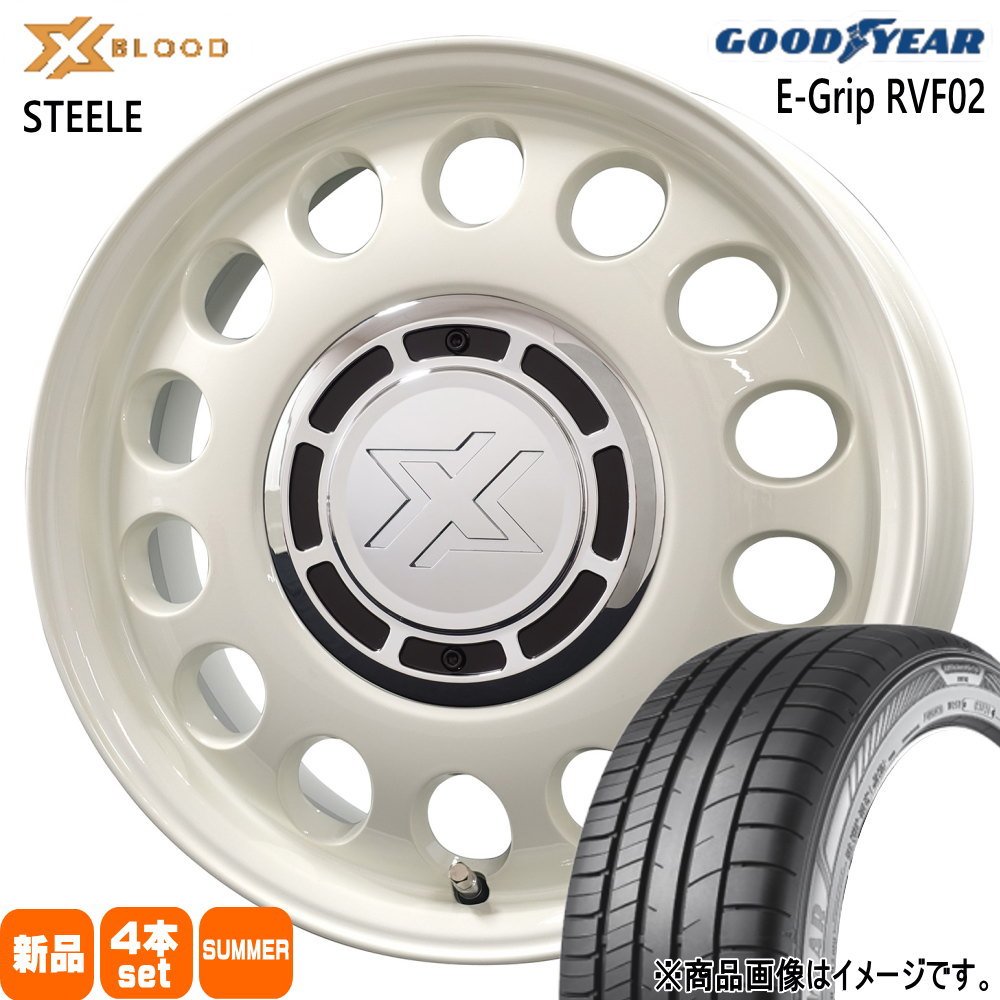 185/65R15 88H エフィシェントグリップ RVF02 EfficentGrip RVF02 グッドイヤー GOODYEAR 新品 夏用 サマータイヤ ホイール 4本セット COSMIC X BLOOD STEELE 15×6.0+42 4/100 15インチ|タイヤショップ78