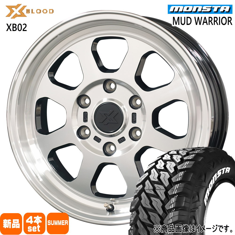 215/70R16 107/105Q LT マッドウォーリア MUD WARRIOR モンスタ MONSTA 新品 夏用 サマータイヤ ホイール 4本セット COSMIC X BLOOD XB02 16&times;6.5+38 6/139.7 16インチ｜タイヤショップ78