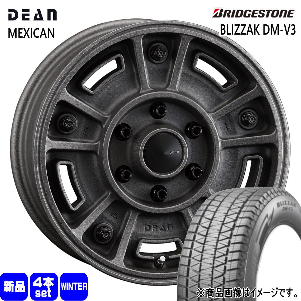 215/70R16 100Q ブリザック DMV3 BLIZZAK DM-V3 ブリヂストン BRIDGESTONE 新品 冬用 スタッドレスタイヤ ホイール 4本セット CRIMSON DEAN BJ MEXICAN 16&times;6.5+38 6/139.7｜タイヤショップ78