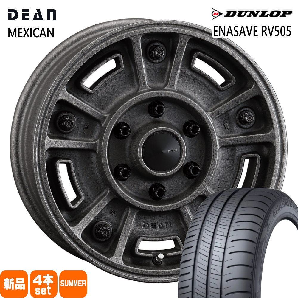 215/70R16 100H エナセーブ RV505 ENASAVE RV505 ダンロップ DUNLOP 新品 夏用 サマータイヤ ホイール 4本セット CRIMSON DEAN BJ MEXICAN 16×6.5+38 6/139.7|タイヤショップ78