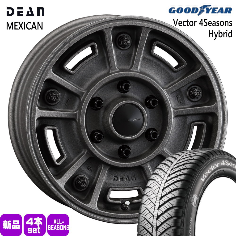215/65R16 98H ベクター 4シーズン ハイブリッド Vector 4Seasons Hybrid グッドイヤー GOODYEAR 新品 夏冬兼用 オールシーズンタイヤ ホイール 4本セット CRIMSON DEAN BJ MEXICAN 16&times;6.5+38 6/139.7｜タイヤショップ78