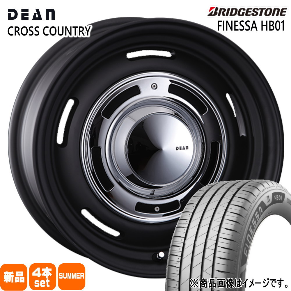 195/60R16 89H フィネッサ HB01 FINESSA HB01 ブリヂストン BRIDGESTONE 新品 夏用 サマータイヤ ホイール 4本セット CRIMSON DEAN CROSS COUNTRY 16×6.5+43 5/114.3|タイヤショップ78