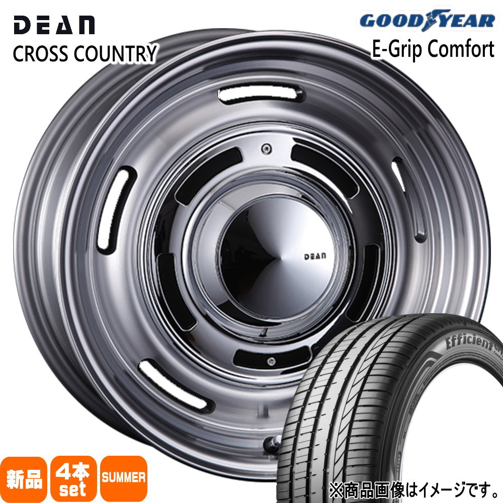 195/60R17 90V エフィシェントグリップ コンフォート EfficientGrip Comfort グッドイヤー GOODYEAR 新品 夏用 サマータイヤ ホイール 4本セット CRIMSON DEAN CROSS COUNTRY 17×7.0+38 5/114.3|タイヤショップ78