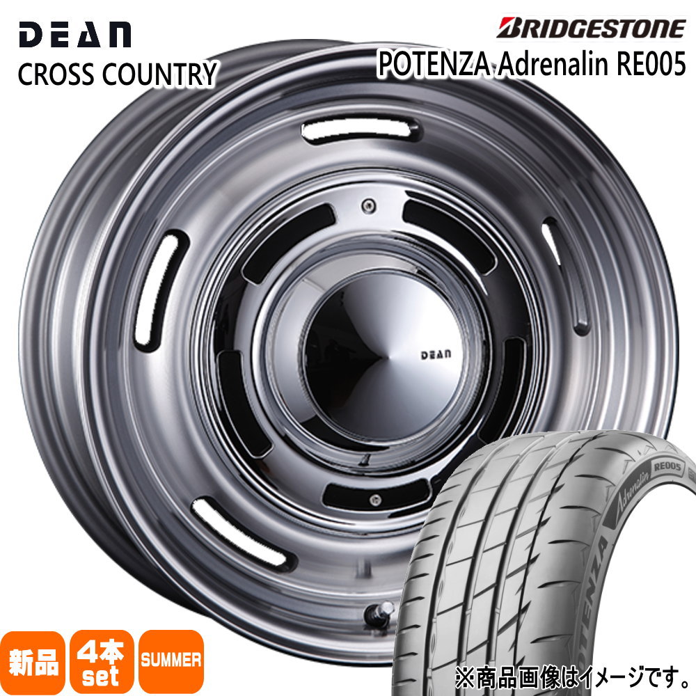 215/55R17 94Y ポテンザ アドレナリン RE005 POTENZA Adrenalin RE005 ブリヂストン BRIDGESTONE 新品 夏用 サマータイヤ ホイール 4本セット CRIMSON DEAN CROSS COUNTRY 17&times;7.0+47 5/114.3｜タイヤショップ78