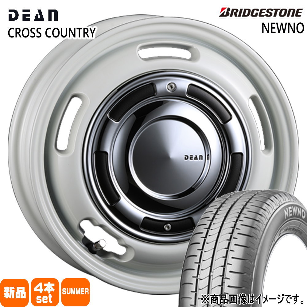 165/55R14 72V ニューノ NEWNO ブリヂストン BRIDGESTONE 新品 夏用 サマータイヤ ホイール 4本セット CRIMSON DEAN CROSS COUNTRY 14&times;4.5+43 4/100｜タイヤショップ78