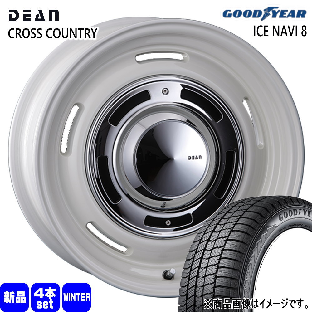 225/60R18 100Q アイスナビ8 ICE NAVI 8 グッドイヤー GOODYEAR 新品 冬用 スタッドレスタイヤ ホイール 4本セット CRIMSON DEAN CROSS COUNTRY 18&times;8.0+35 5/114.3｜タイヤショップ78