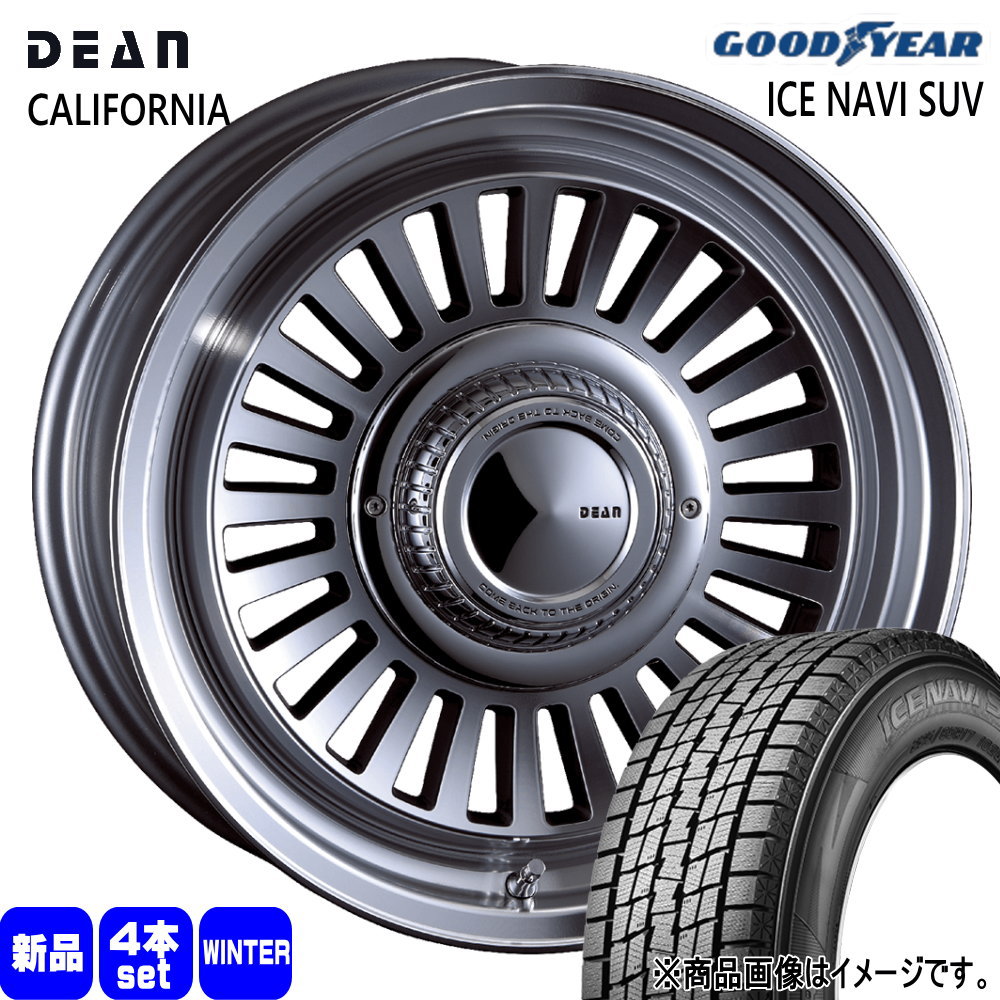 215/70R16 100Q アイスナビ SUV ICE NAVI SUV グッドイヤー GOODYEAR 新品 冬用 スタッドレスタイヤ ホイール 4本セット CRIMSON DEAN CALIFORNIA 16×6.5+38 6/139.7|タイヤショップ78