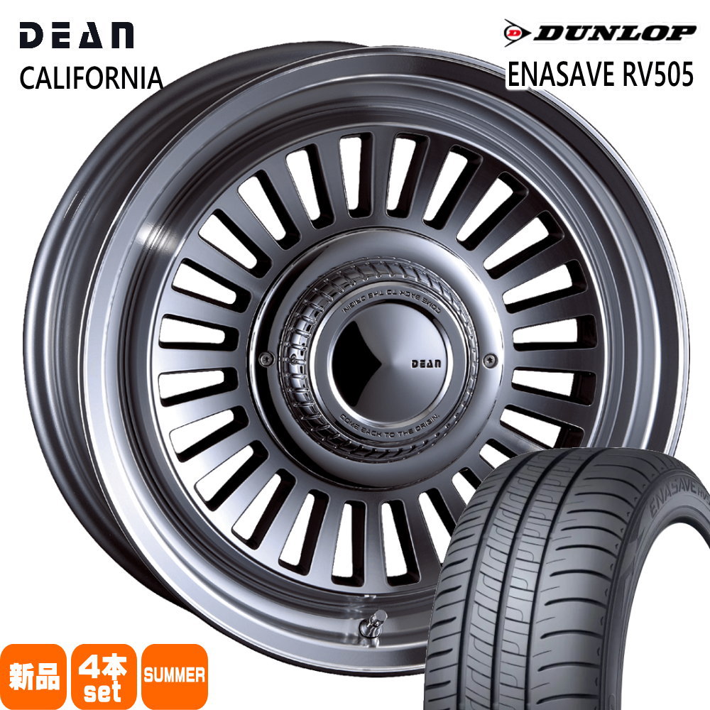 215/70R16 100H エナセーブ RV505 ENASAVE RV505 ダンロップ DUNLOP 新品 夏用 サマータイヤ ホイール 4本セット CRIMSON DEAN CALIFORNIA 16×6.5+38 6/139.7|タイヤショップ78