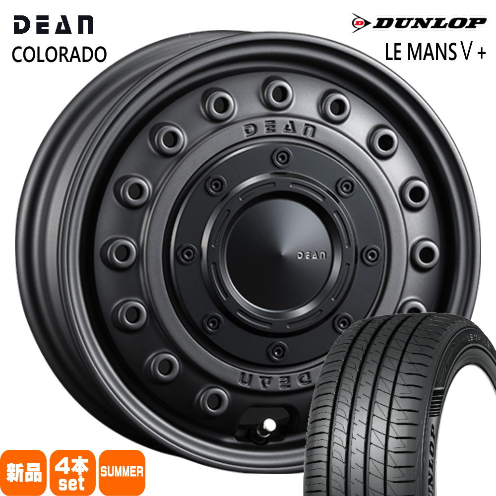 155/65R14 75H ルマン 5プラス LE MANS5+ ダンロップ DUNLOP 新品 夏用 サマータイヤ ホイール 4本セット CRIMSON DEAN COLORADO 14×4.5+43 4/100|タイヤショップ78