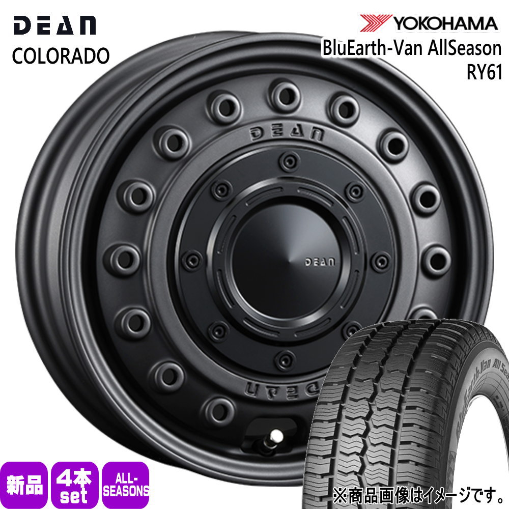 145/80R12 80/78N LT ブルーアース VAN オールシーズン RY61 BluEarth-Van All Season RY61 ヨコハマ YOKOHAMA 新品 夏冬兼用 オールシーズンタイヤ ホイール 4本セット CRIMSON DEAN COLORADO 12&times;4.0+42 4/100｜タイヤショップ78