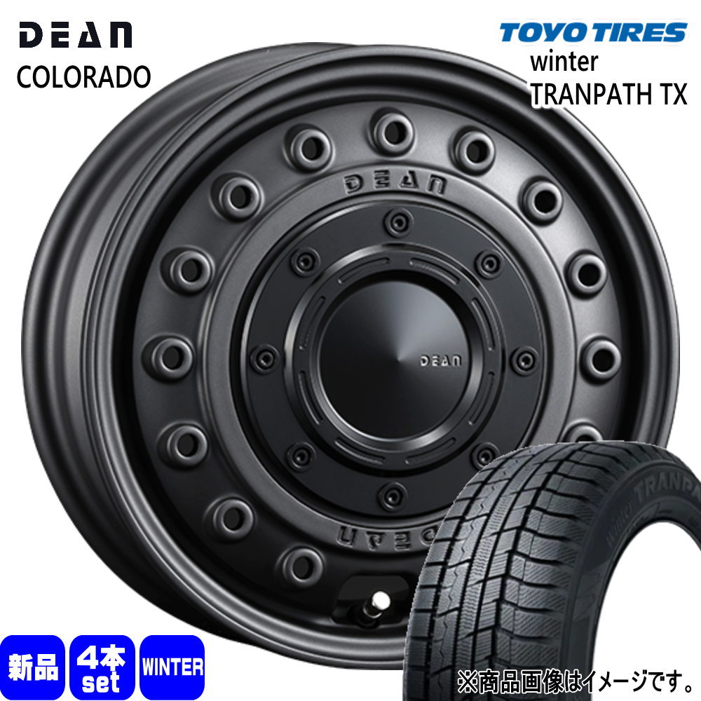165/55R15 75Q ウィンタートランパス TX WinterTRANPATH TX トーヨータイヤ TOYOTIRES 新品 冬用 スタッドレスタイヤ ホイール 4本セット CRIMSON DEAN COLORADO 15&times;4.5+43 4/100｜タイヤショップ78