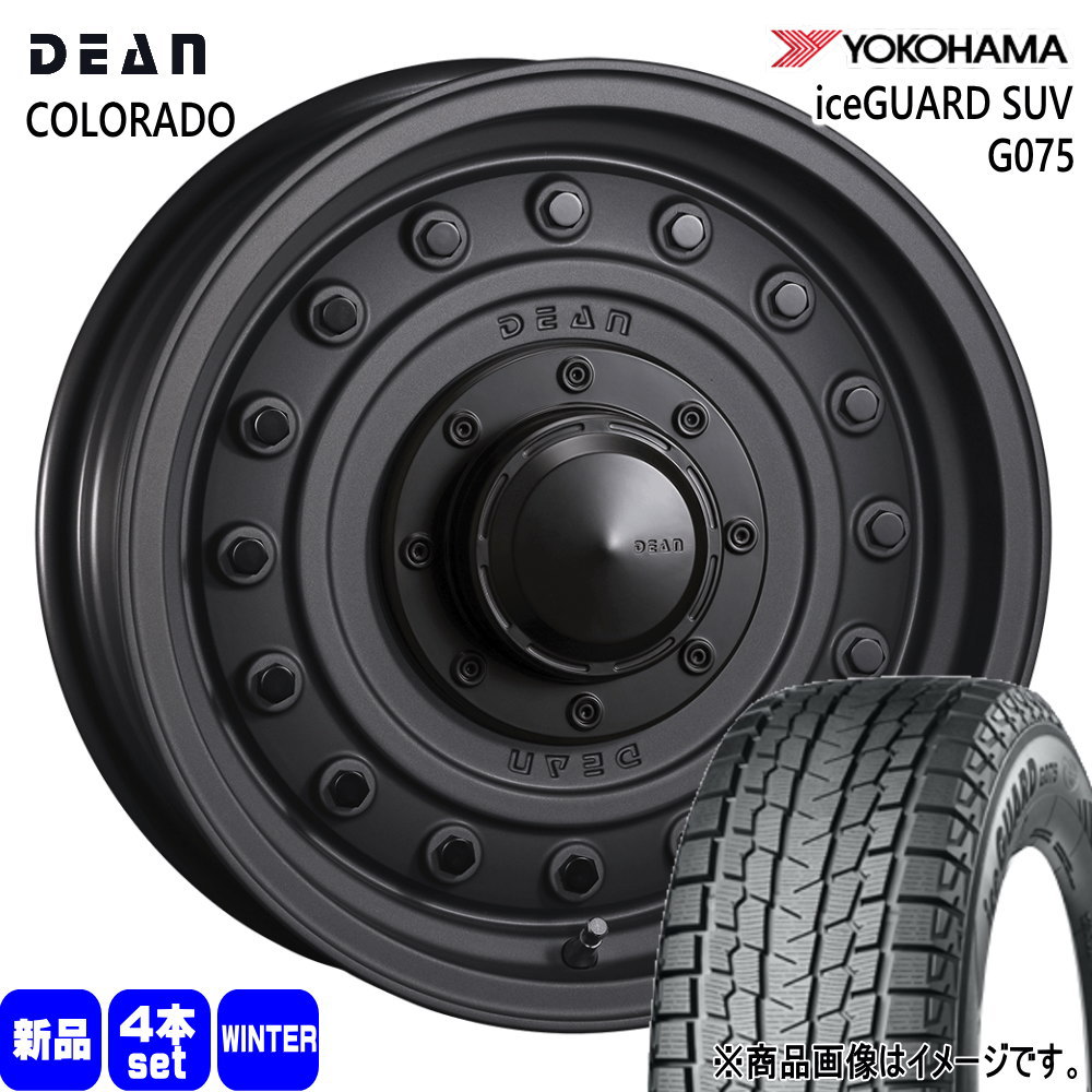245/70R16 107Q アイスガード SUV G075 iceGUARD SUV G075 ヨコハマ YOKOHAMA 新品 冬用 スタッドレスタイヤ ホイール 4本セット CRIMSON DEAN COLORADO 16×7.0+37 5/114.3|タイヤショップ78