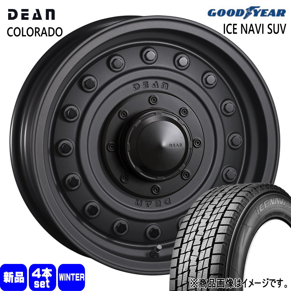 215/70R16 100Q アイスナビ SUV ICE NAVI SUV グッドイヤー GOODYEAR 新品 冬用 スタッドレスタイヤ ホイール 4本セット CRIMSON DEAN COLORADO 16&times;5.5+20 5/139.7｜タイヤショップ78
