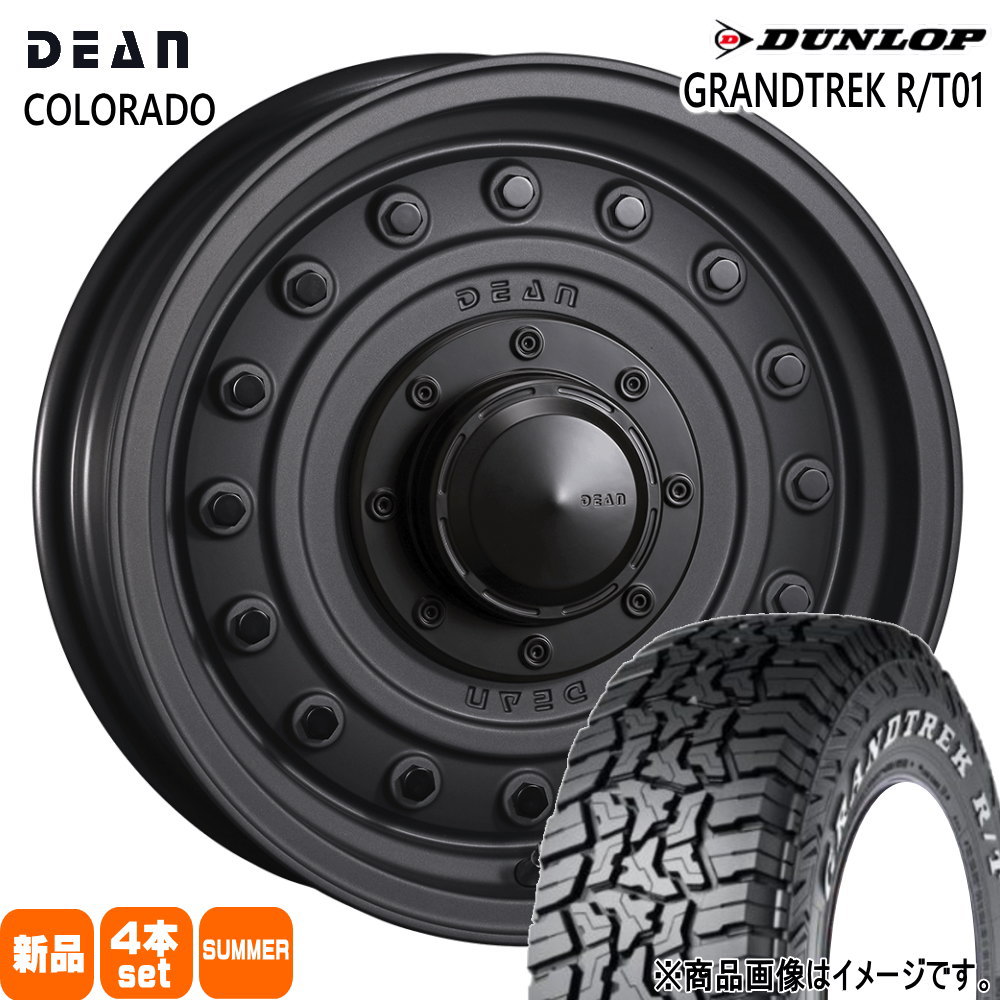 215/70R16 100/97Q LT グラントレック RT01 GRANDTREK R/T01 ダンロップ DUNLOP 新品 夏用 サマータイヤ ホイール 4本セット CRIMSON DEAN COLORADO 16×7.0+37 5/114.3|タイヤショップ78