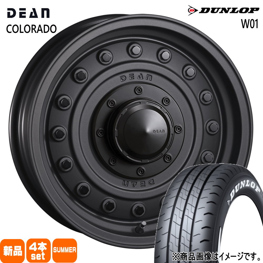 215/65R16 109/107 LT W01 W01 ダンロップ DUNLOP 新品 夏用 サマータイヤ ホイール 4本セット CRIMSON DEAN COLORADO 16×6.5+38 6/139.7|タイヤショップ78